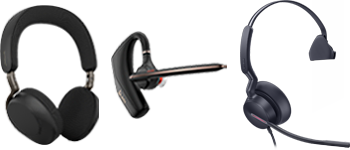 Poly Blackwire 8225, Yealink WH62, Jabra Evolve2 30
